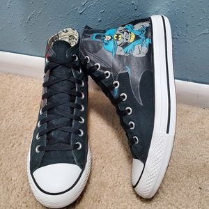Converse batman hi top black and white Sz 8 men's